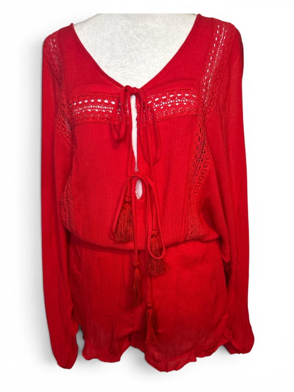Cotton Candy FusiaLace-Tie Peasant Jumper